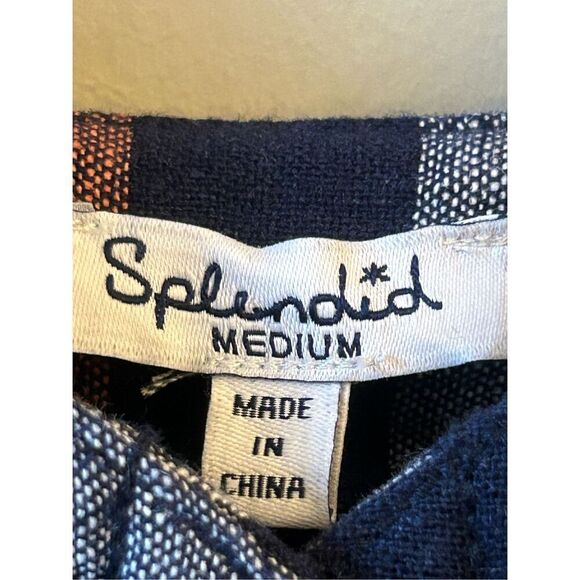 NWT Splendid Linen Blend Wide-leg Jumpsuit Sz M Striped sleeveless stretch waist - Picture 4 of 13